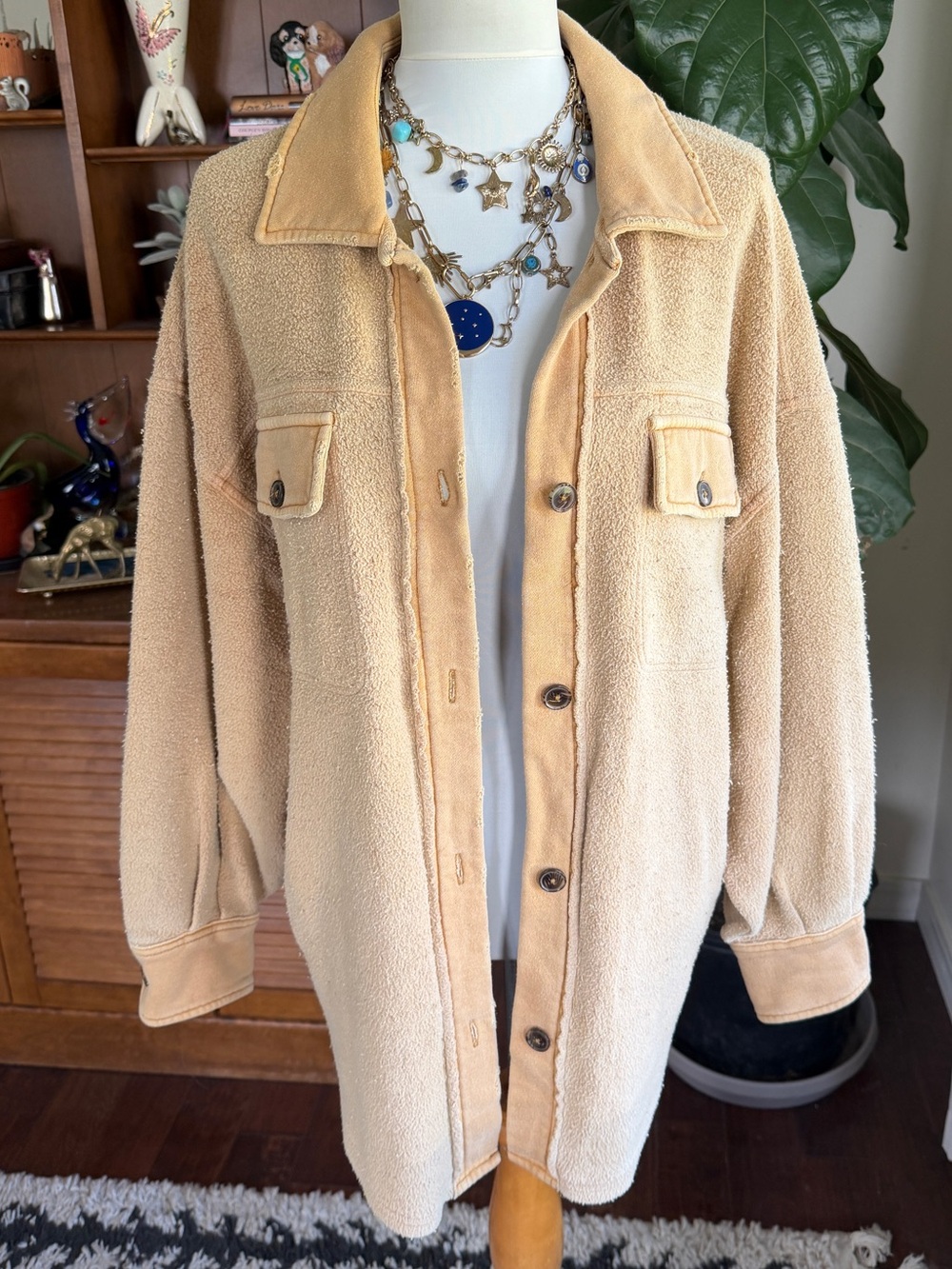 Free People Camel Tan Ruby Shacket Shirt Jacket S - Picture 2 of 16